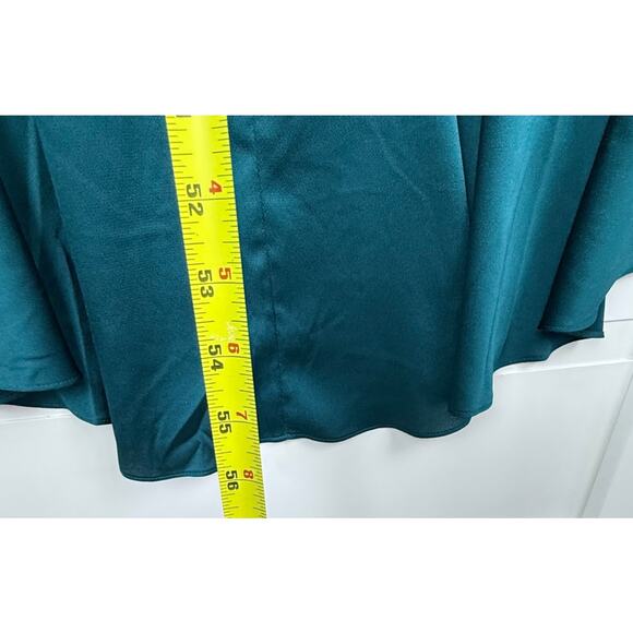 Express Teal Ruffle Hi-Low Maxi Dress Size 4 Formal Cocktail Party Preowned - Picture 8 of 12